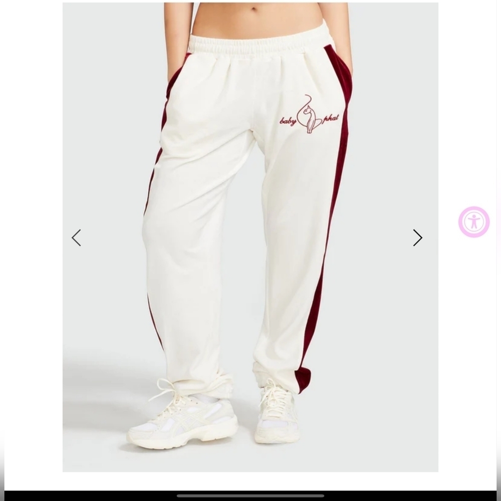 NWT Baby Phat Velvet Velour Embroidered Logo Streetwear Track Pants Joggers 1X